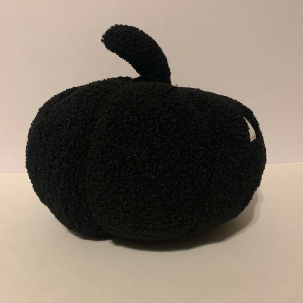 NWT. WAY TO CELEBRATE Black Plush Pumpkin Pillow
